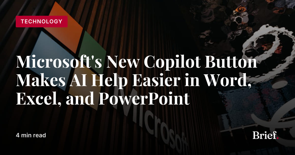 Microsoft's New Copilot Button Makes AI Help Easier in Word, Excel, and ...